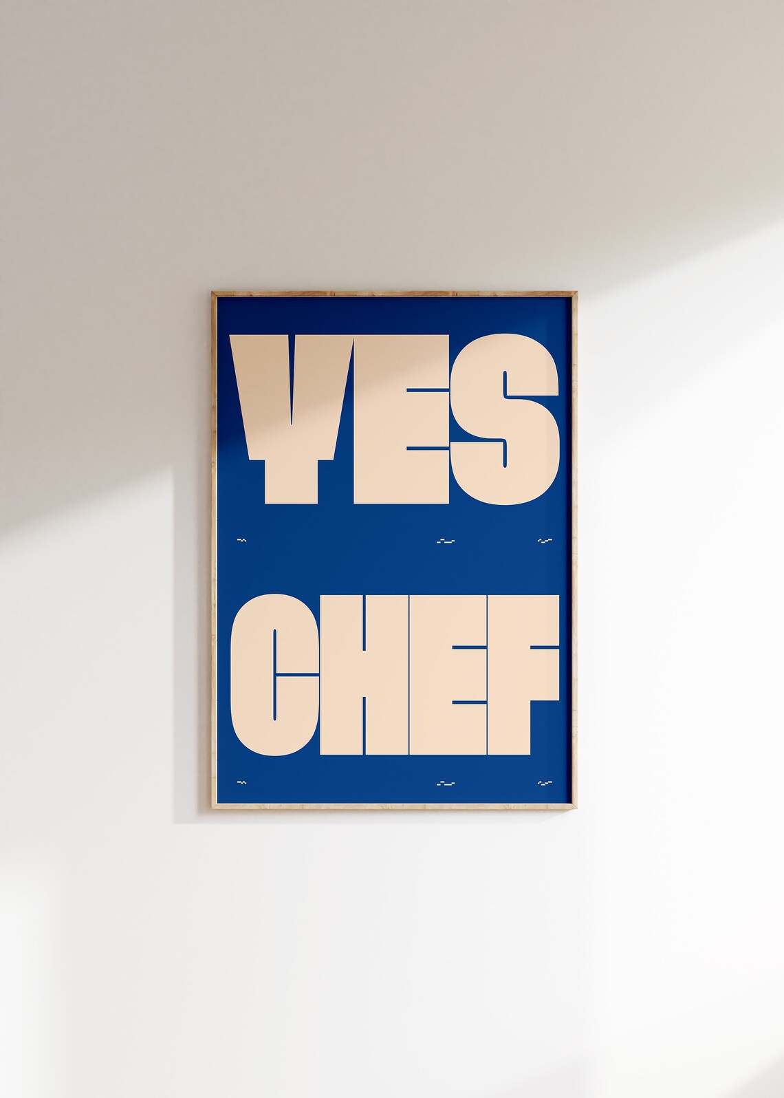 Yes Chef Print Blue Typography Poster Kitchen Art Aesthetic Decor The Bear Quote Poster Cute Funky Kitchen Cooking Wall Art - Image 4