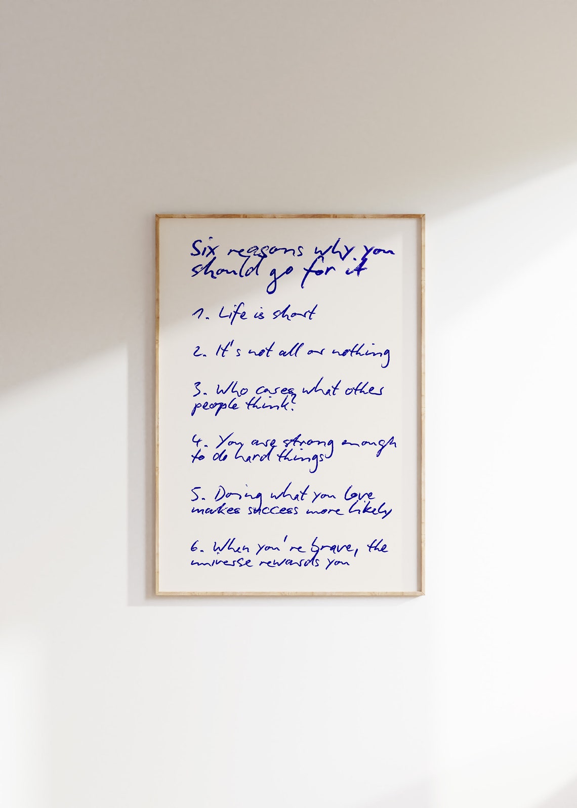 Six Reasons Why You Should Go for It Affirmation Handwritten Poster - Image 4