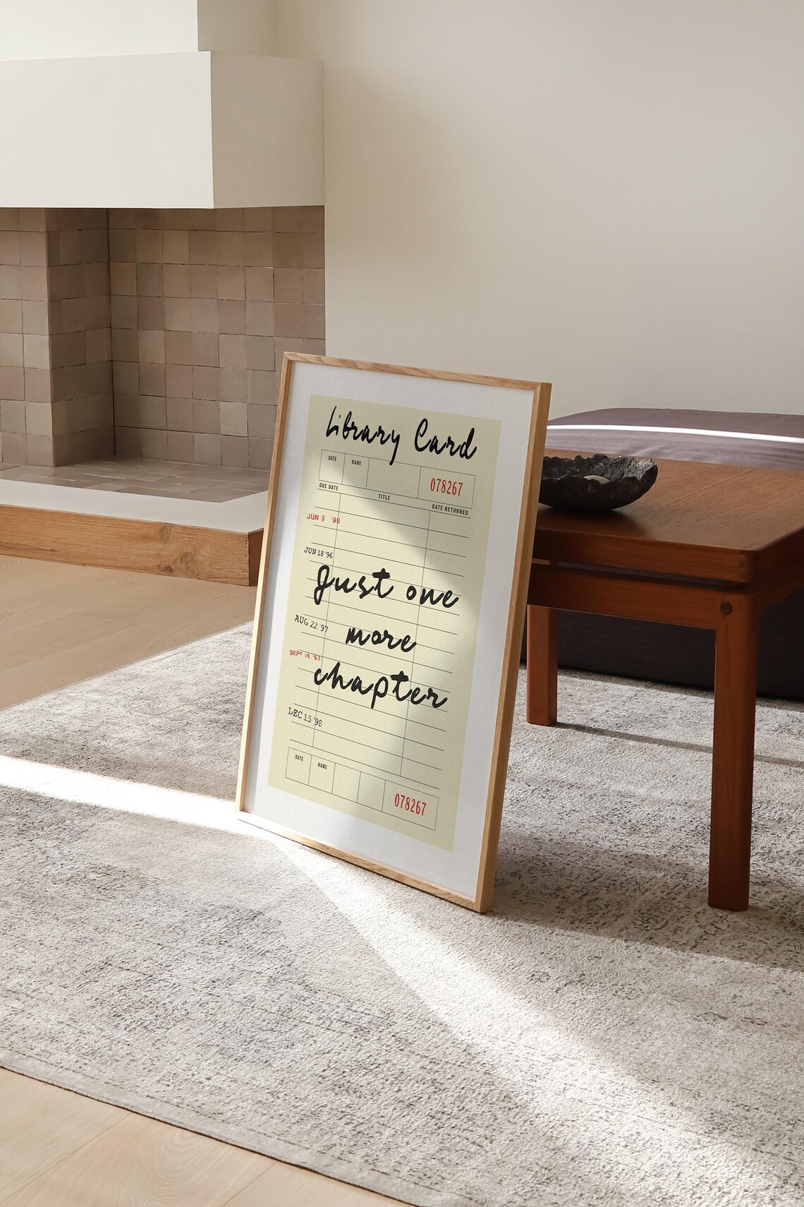 Just One More Chapter Library Card Print, Retro Bedroom Decor - Image 2