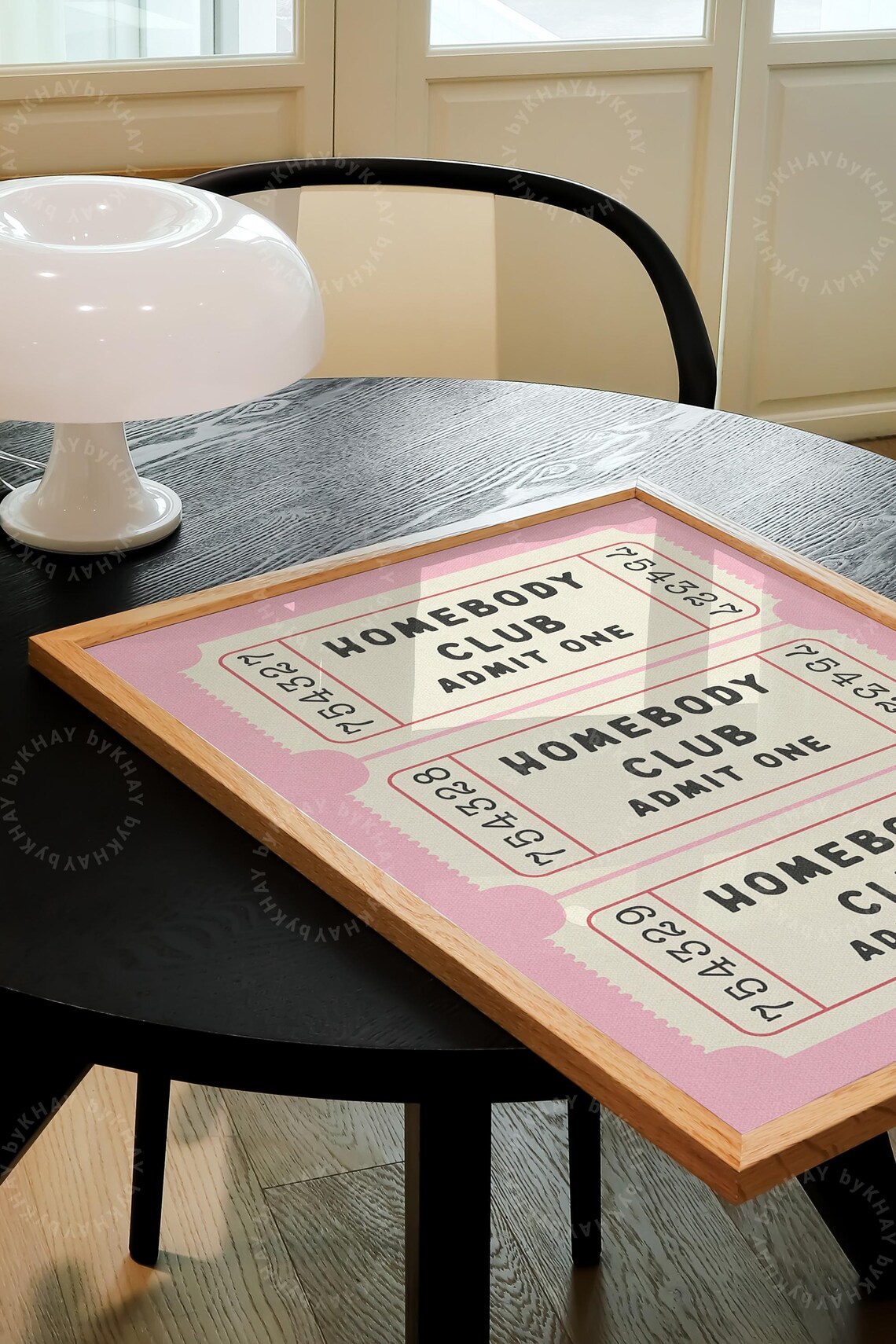 Homebody Club Pink Retro Aesthetic Art Print - Image 3
