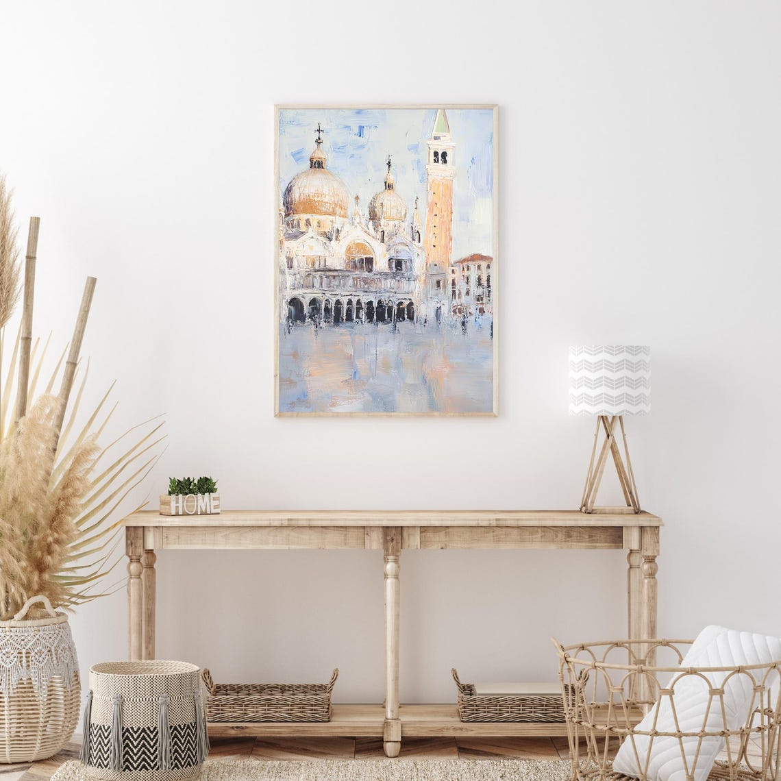 St Marks Basilica Venice Cathedral Domes Campanile Oil Painting Poster - Image 3