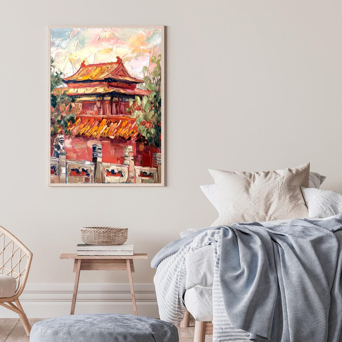 Forbidden City Beijing Imperial Palace Gate Oil Painting Poster - Image 2