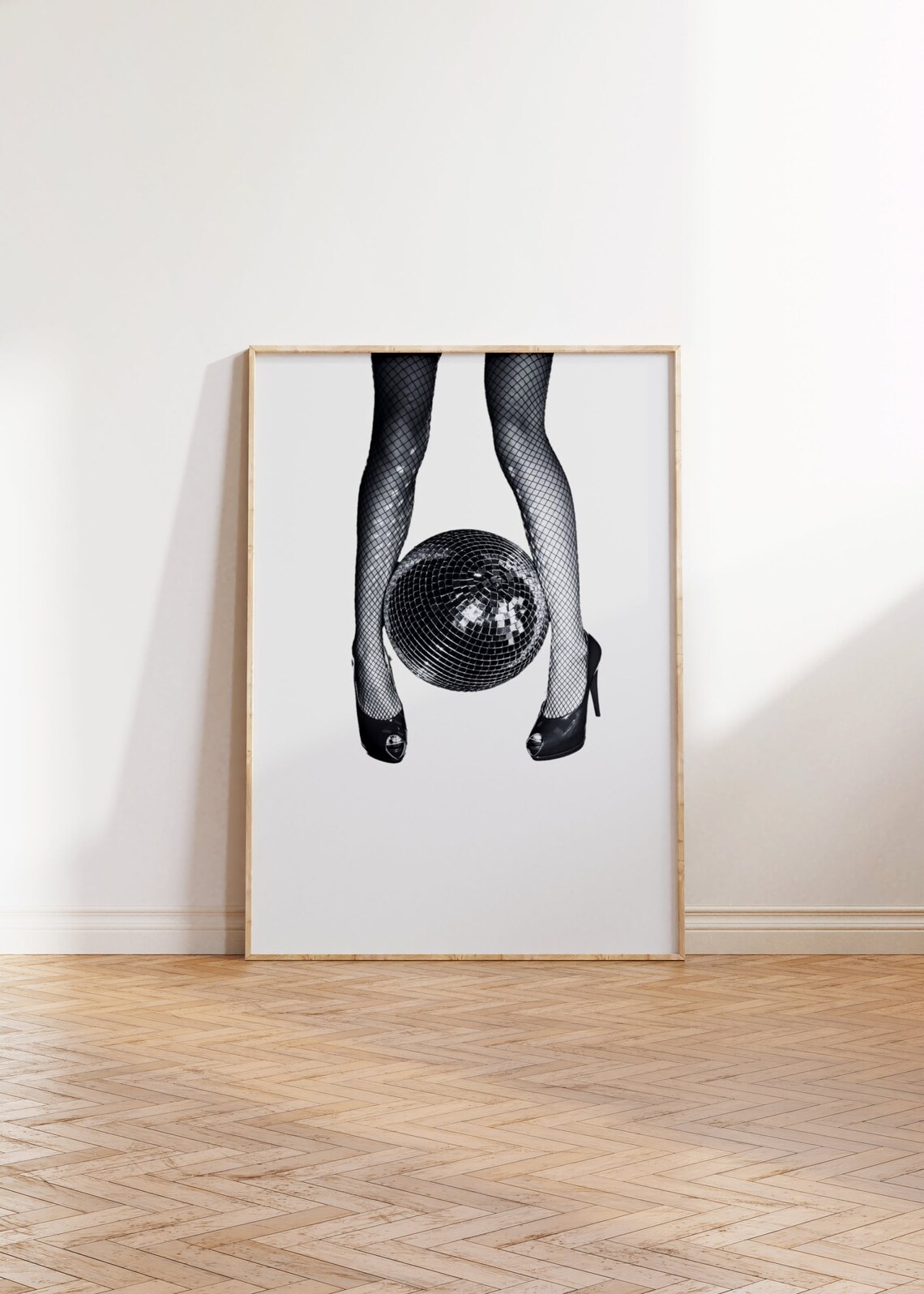 Discoball High Heels Party Print Trendy Y2k Black White Wall Art Fancy Woman Legs Poster Girly Boss Retro Funky Feminist Fashion Decor - Image 2