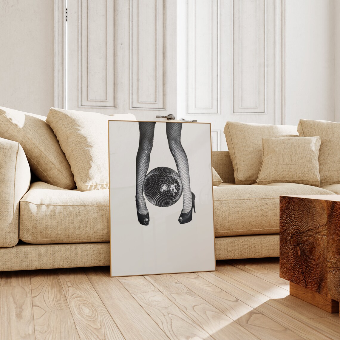 Discoball High Heels Party Print Trendy Y2k Black White Wall Art Fancy Woman Legs Poster Girly Boss Retro Funky Feminist Fashion Decor - Image 3