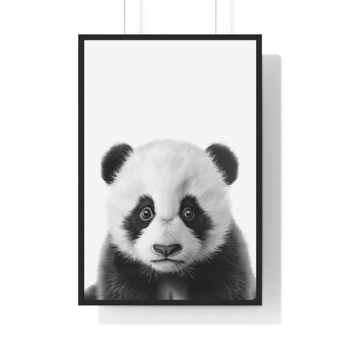 Baby Giant Panda Black and White Safari Nursery Animal Poster - Image 2