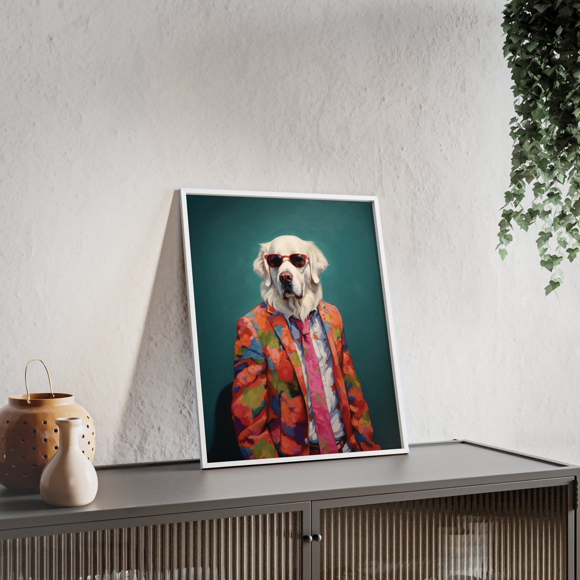Great Pyrenees Dog Art Fashion Print Dog Portrait Fashion Art Animal Art Animal Painting Art Prints - Image 2