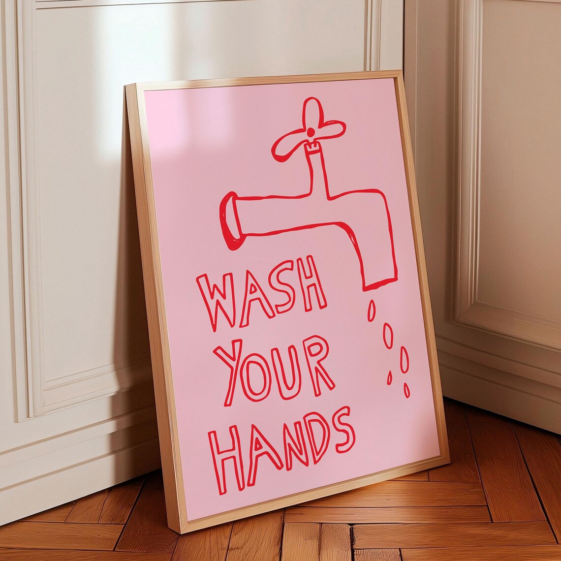 Wash Your Hands Funny Bathroom Retro Quote Art Print