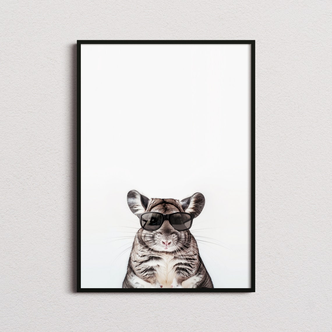 Chinchilla In Sunglasses Print Chinchilla Print Chinchilla Poster Funny Chinchilla Print Chinchilla Art Kids Bedroom Art