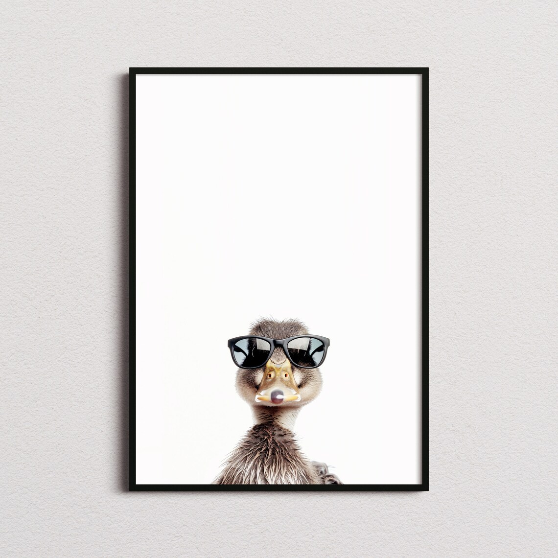 Cute Baby Duck Wearing Sunglasses Minimalist Funny Animal Poster