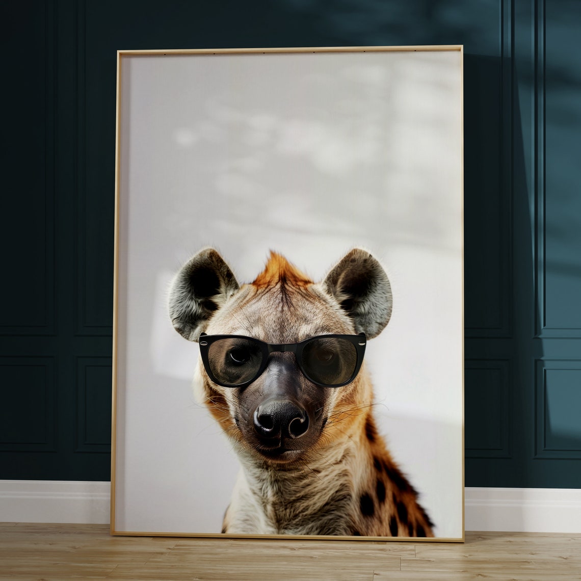 Hyena In Sunglasses Print Hyena Print Hyena Poster Funny Hyena Print Hyena Art Kids Bedroom Art Funny Animal Print - Image 2