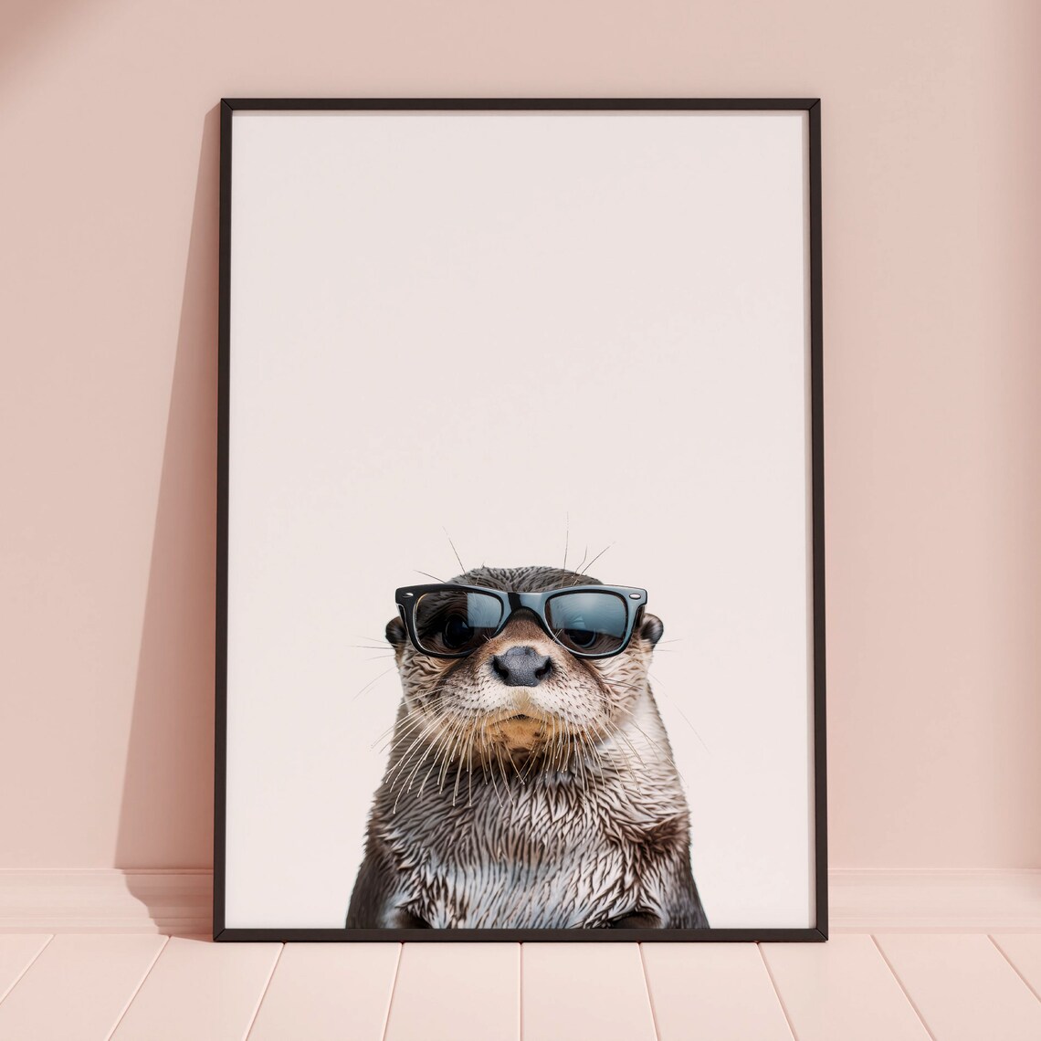 Otter in Sunglasses Funny Animal Art Print - Image 3