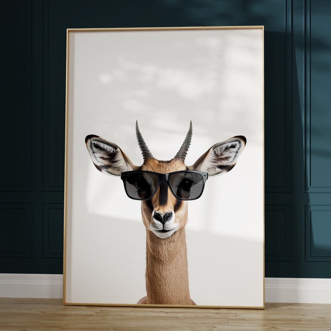 Gazelle In Sunglasses Print Gazelle Print Gazelle Poster Funny Gazelle Print Gazelle Art Kids Bedroom Art Funny Animal Print - Image 2