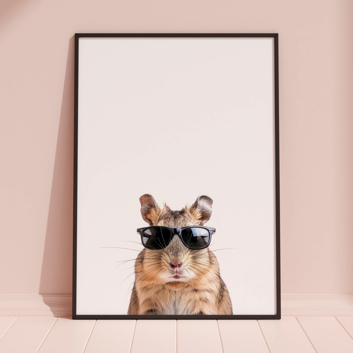 Cute Gerbil Wearing Sunglasses Minimalist Funny Pet Animal Poster - Image 3