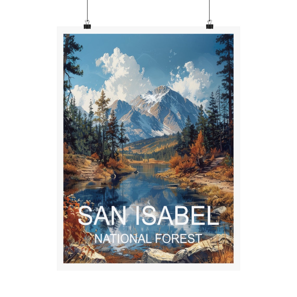 San Isabel National Forest Mountain Lake Reflection Travel Poster - Image 5
