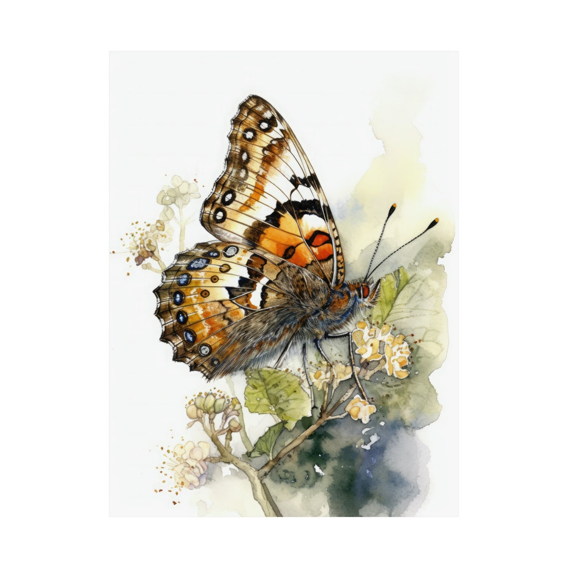 Phaon Crescent Butterfly Art Print Butterfly Home Dcor Watercolor Butterfly Painting Insect Wall Art Nature Lover Butterflies Artwork - Image 4