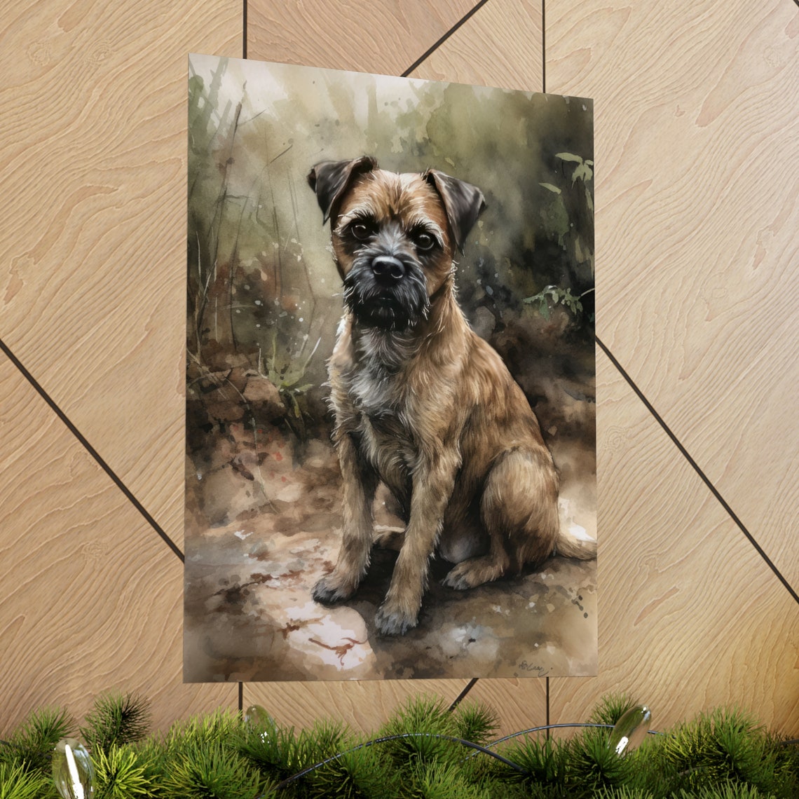 Border Terrier Dog Art Print Dog Wall Art Animal Art Print Animal Art Poster Dog Lover Gift Colorful Animal Wall Art Cool Dog Art - Image 2