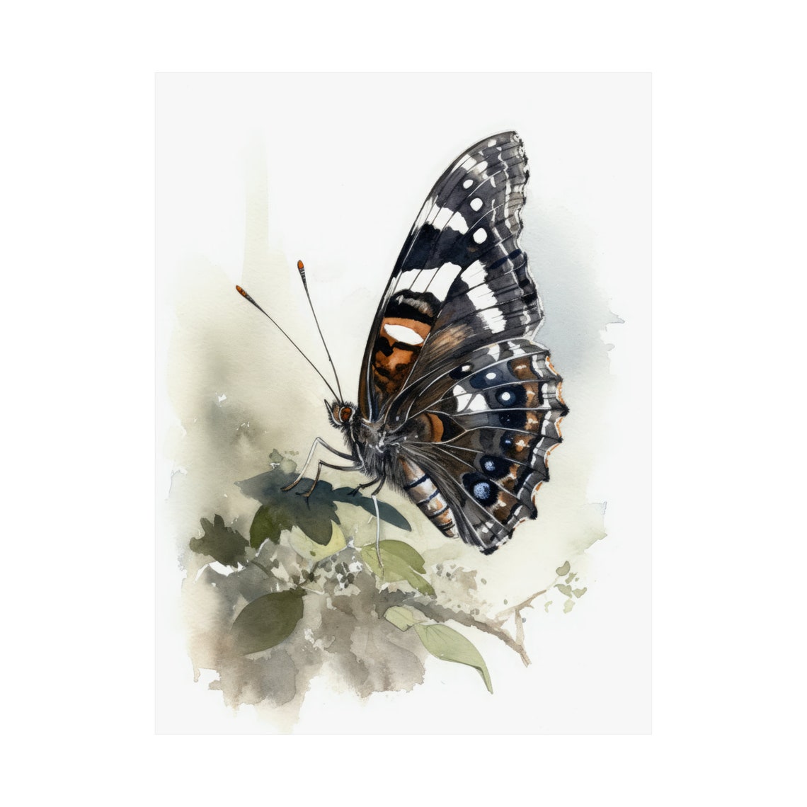 Admiral Butterfly Art Print Butterfly Home Dcor Watercolor Butterfly Painting Insect Wall Art Nature Lover Butterflies Artwork - Image 4
