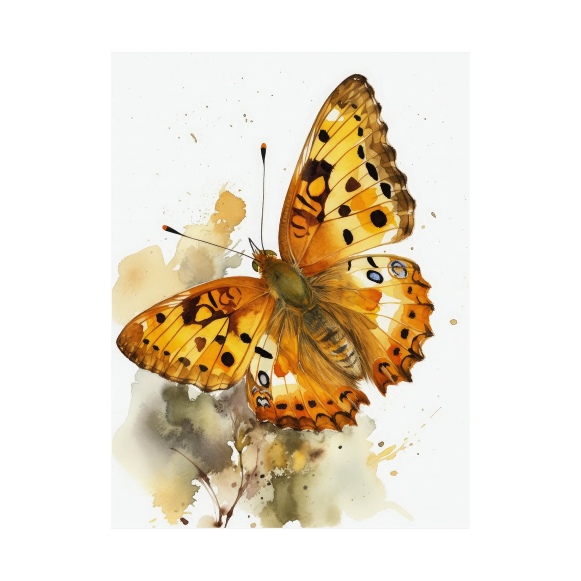 Tawny Emperor Butterfly Art Print Butterfly Home Dcor Watercolor Butterfly Painting Insect Wall Art Nature Lover Butterflies Artwork - Image 4