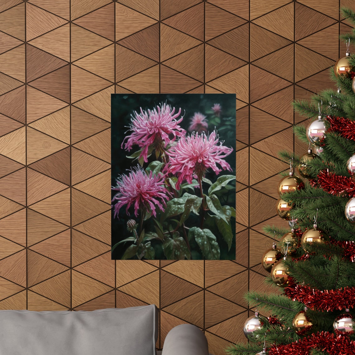 Pink Bee Balm Flower Art Print Flower Painting Flower Dcor Floral Art Print Floral Wall Art Painting Floral Artwork Botanical Print - Image 3