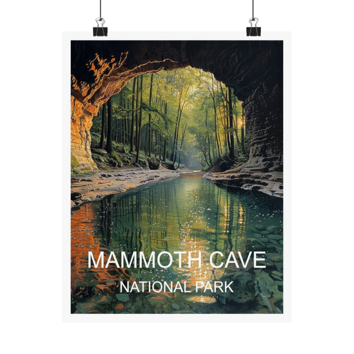 Mammoth Cave National Park River Arch Forest Vintage Travel Poster - Image 4