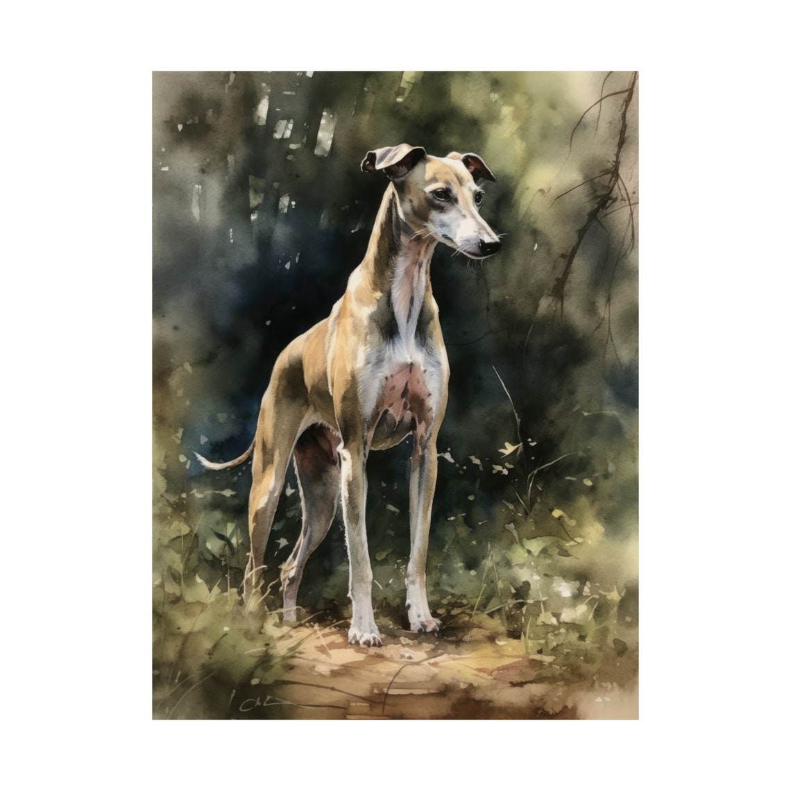 Whippet Dog Art Print Dog Wall Art Animal Art Print Animal Art Poster Dog Lover Gift Colorful Animal Wall Art Cool Dog Art - Image 4