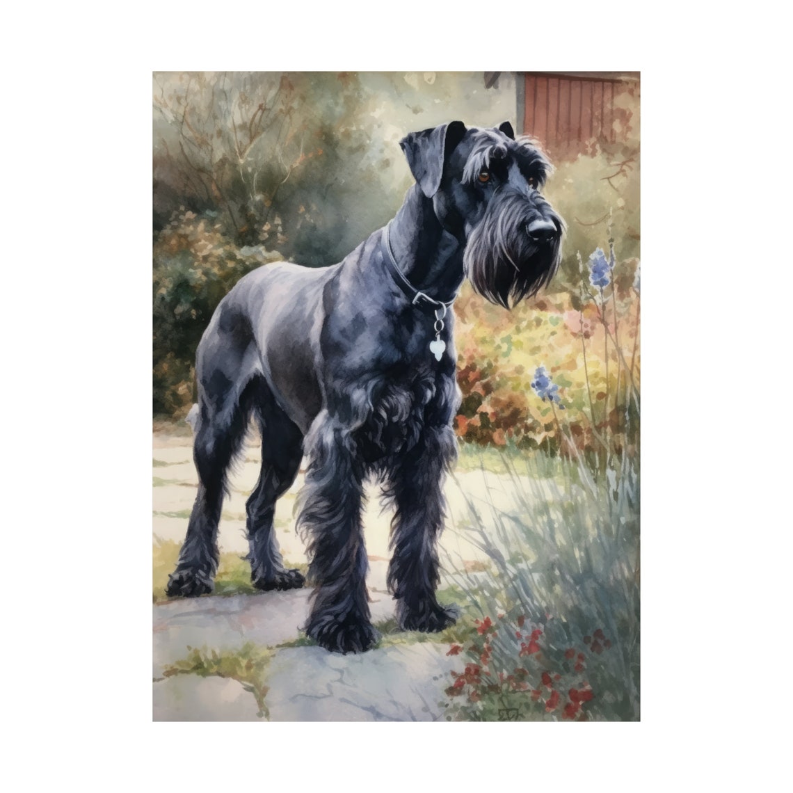 Giant Schnauzer Dog Art Print Dog Wall Art Animal Art Print Animal Art Poster Dog Lover Gift Colorful Animal Wall Art Cool Dog Art - Image 4