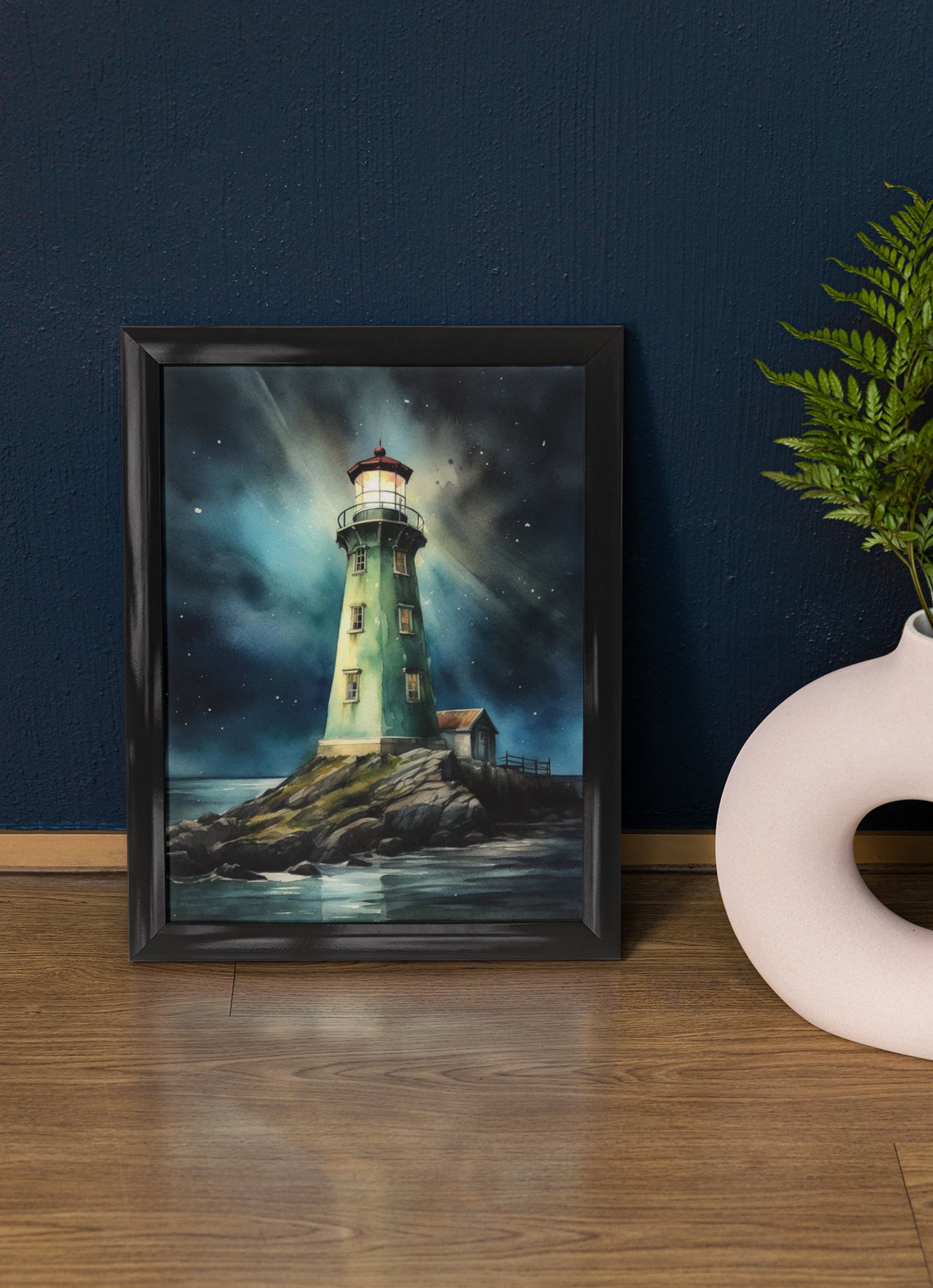 Lighthouse Art Print Lighthouse Painting Lighthouse Wall Art Beach Art Print Beach Wall Art Ocean Dcor Ocean Painting Ocean Theme