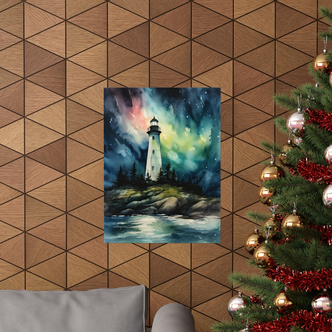 Lighthouse Art Print Lighthouse Painting Lighthouse Wall Art Beach Art Print Beach Wall Art Ocean Dcor Ocean Painting Ocean Theme - Image 3