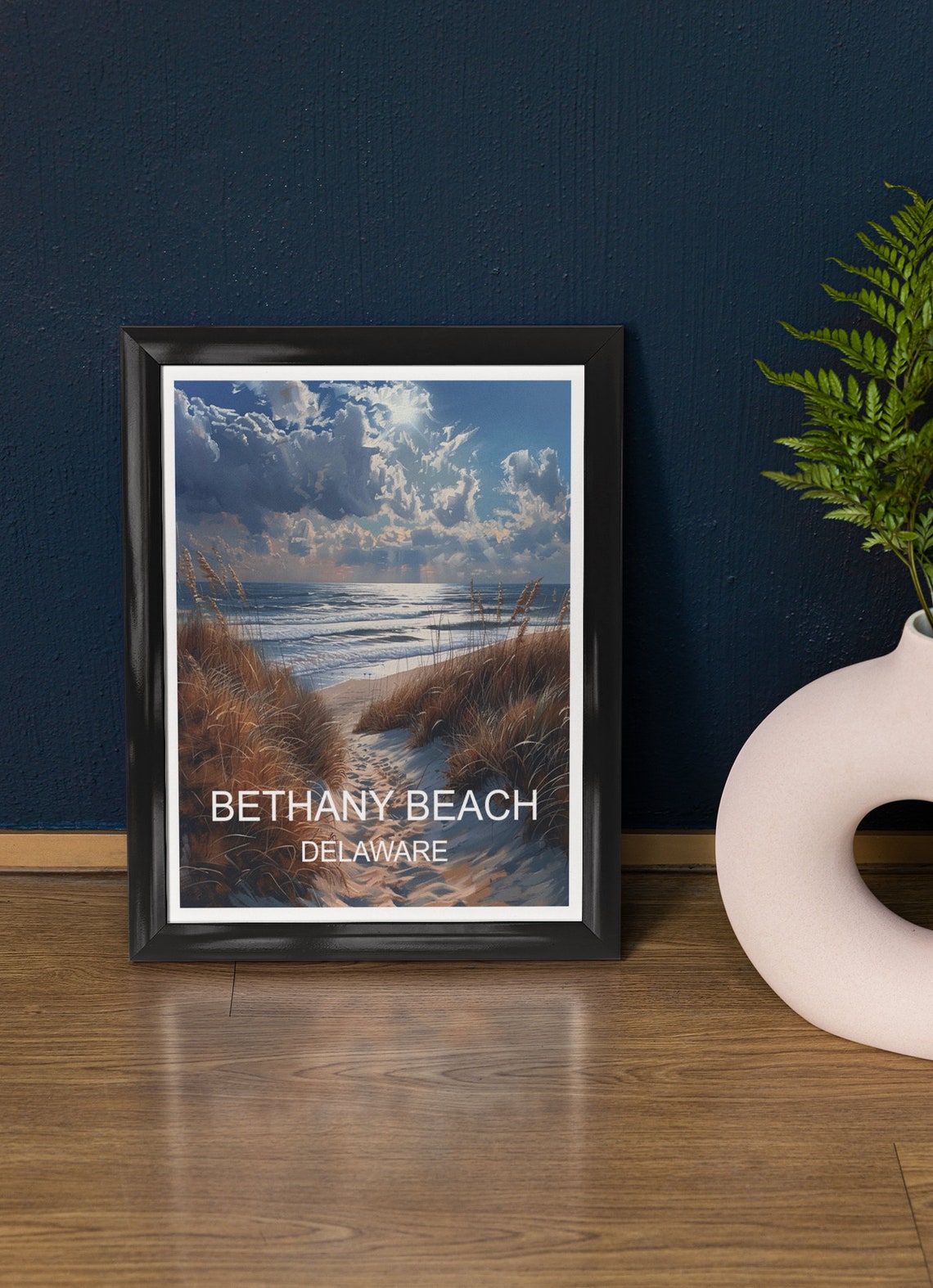 Bethany Beach Delaware Dune Path Ocean Waves Coastal Travel Poster