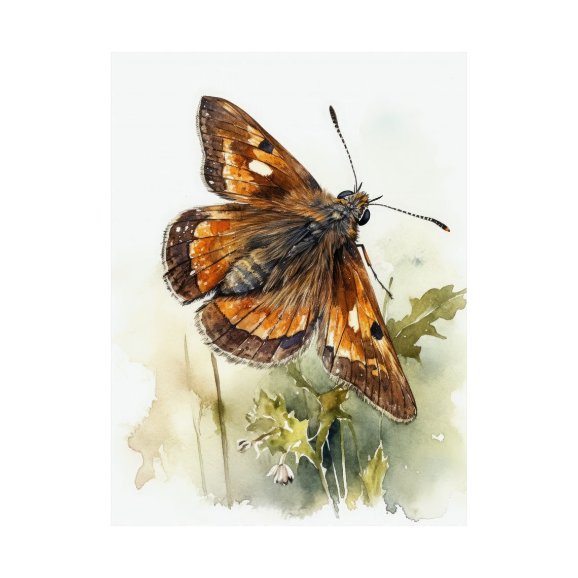 Skipper Butterfly Art Print Butterfly Home Dcor Watercolor Butterfly Painting Insect Wall Art Nature Lover Butterflies Artwork - Image 4