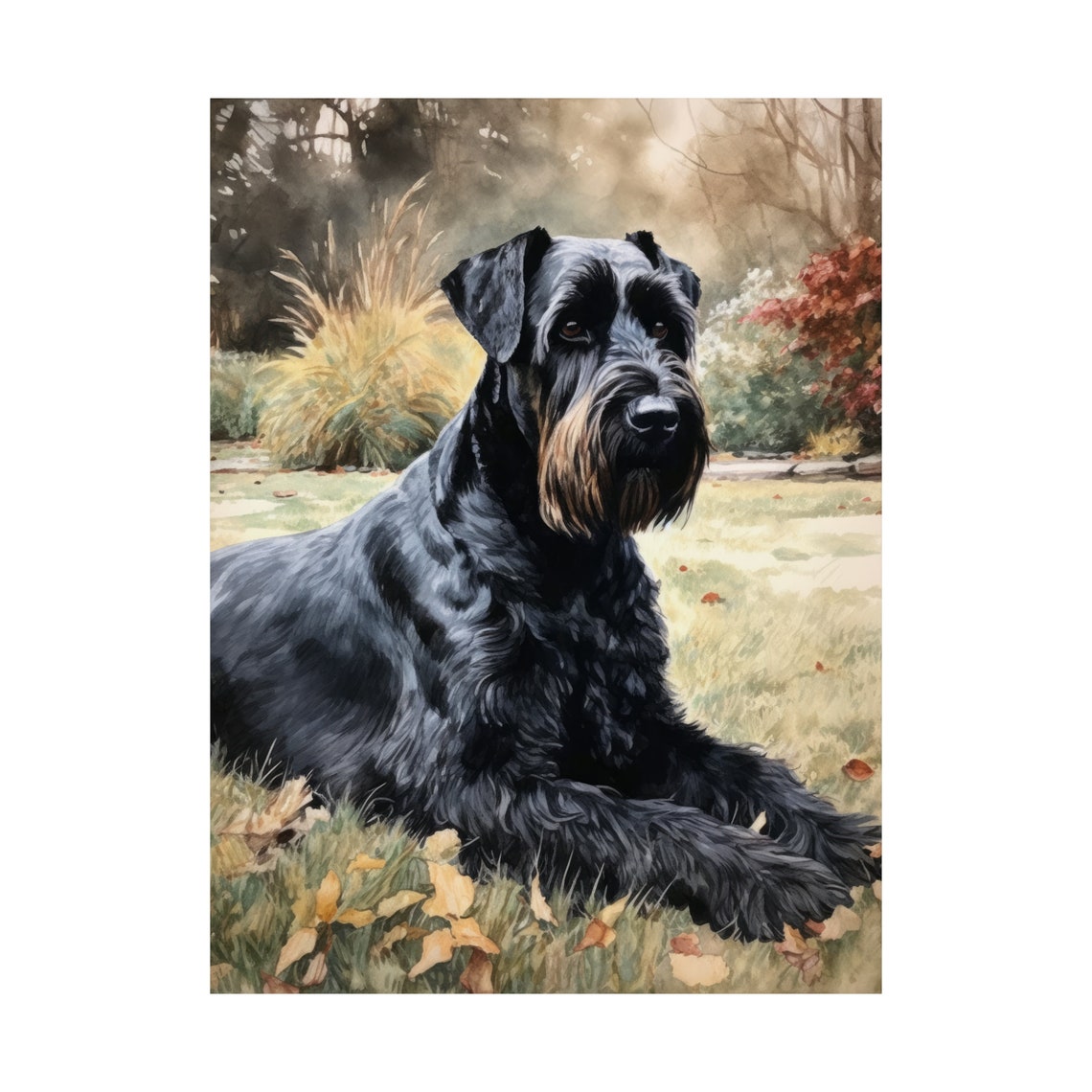 Giant Schnauzer Dog Art Print Dog Wall Art Animal Art Print Animal Art Poster Dog Lover Gift Colorful Animal Wall Art Cool Dog Art - Image 4