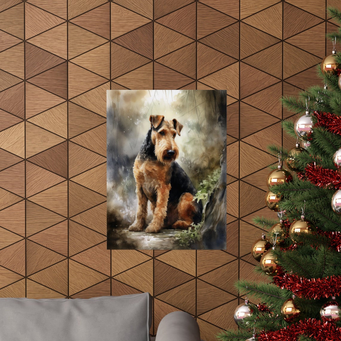 Airedale Terrier Dog Art Print Dog Wall Art Animal Art Print Animal Art Poster Dog Lover Gift Colorful Animal Wall Art Cool Dog Art - Image 3