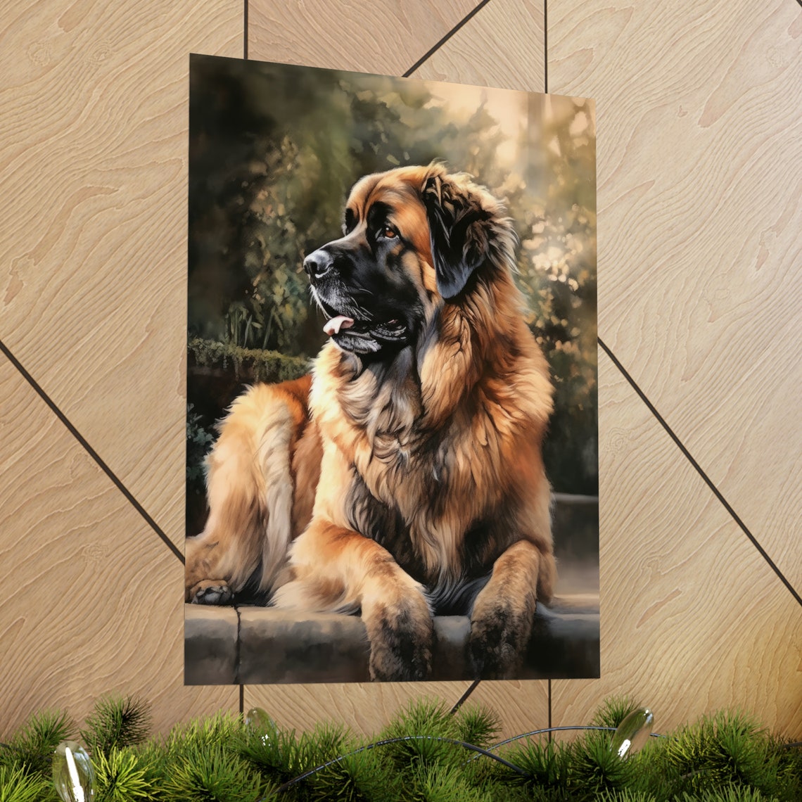 Leonberger Dog Art Print Dog Wall Art Animal Art Print Animal Art Poster Dog Lover Gift Colorful Animal Wall Art Cool Dog Art - Image 2