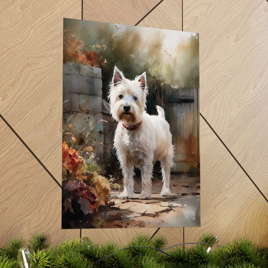 West Highland White Terrier Dog Art Print Dog Wall Art Animal Art Print Animal Art Poster Dog Lover Gift Colorful Animal Wall Art - Image 2