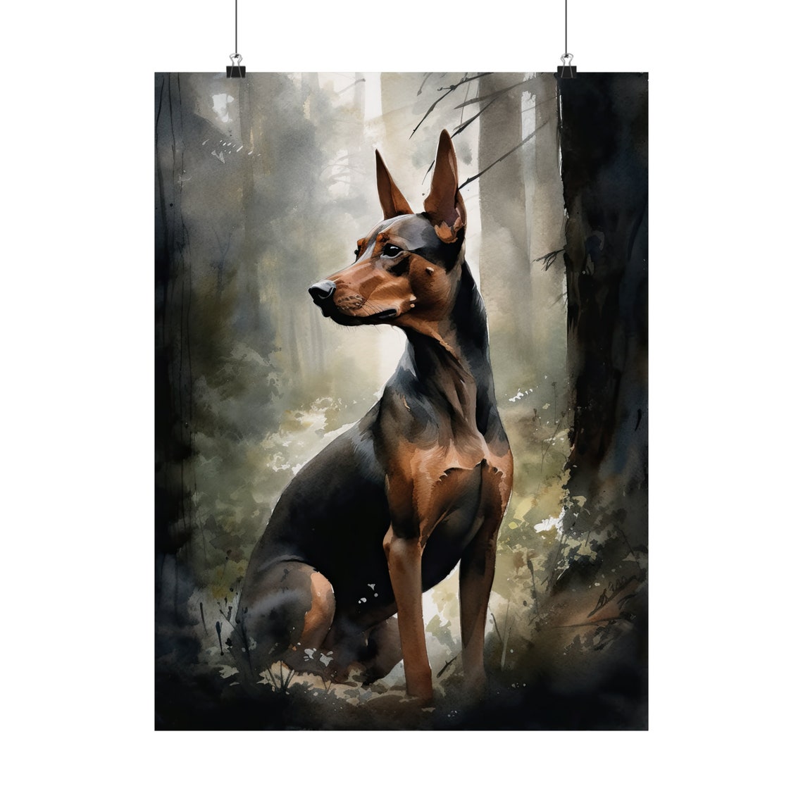 German Pinscher Dog Art Print Dog Wall Art Animal Art Print Animal Art Poster Dog Lover Gift Colorful Animal Wall Art Cool Dog Art - Image 5