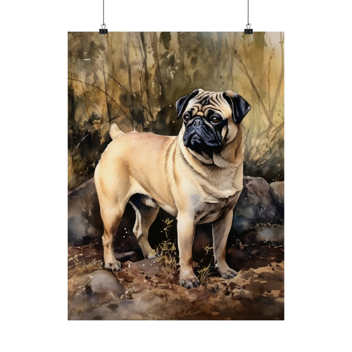 Pug Dog Art Print Dog Wall Art Animal Art Print Animal Art Poster Dog Lover Gift Colorful Animal Wall Art Cool Dog Art - Image 5