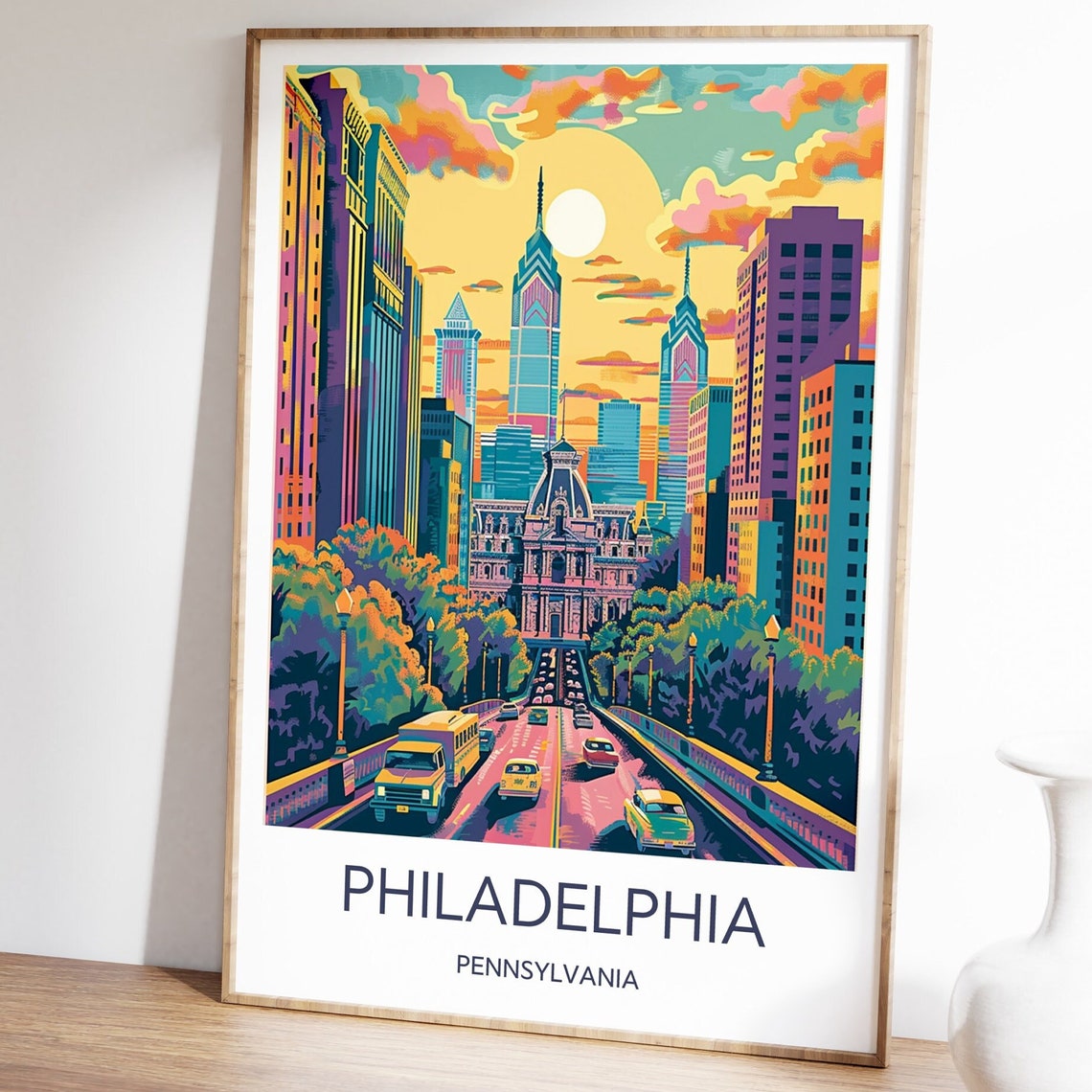 Philadelphia Travel Poster Philadelphia Wall Art Philadelphia Print Philadelphia Travel Gift City Art Usa Wall Art Travel Home Decor - Image 4