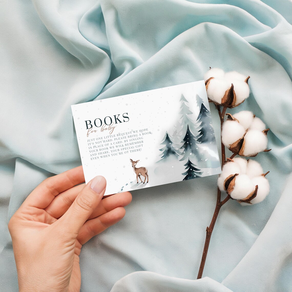 Baby Its Cold Outside Books For Baby Card Winter Books For Baby Card Template Baby Shower Books For Baby Card Book Request Card - Image 4