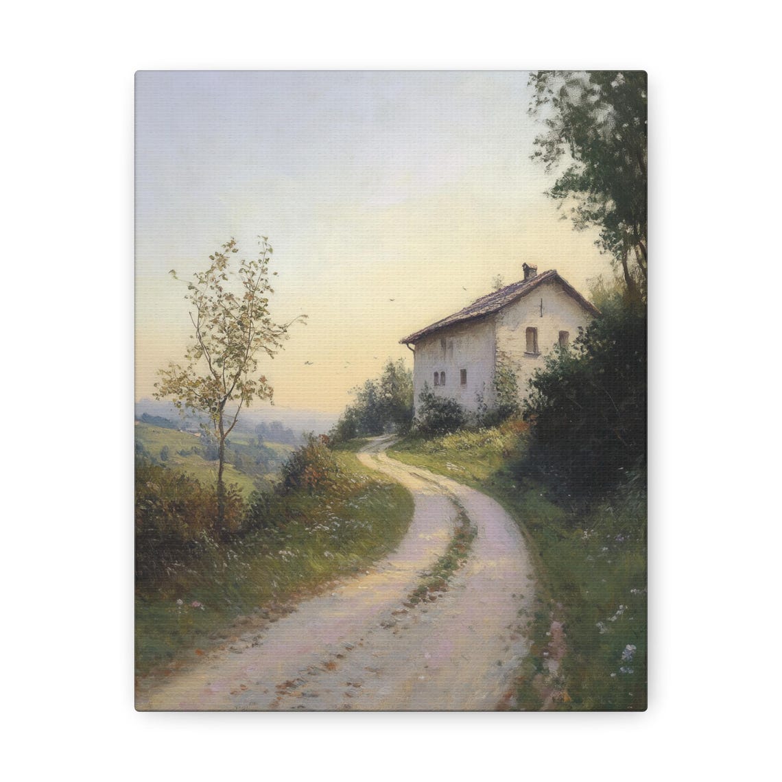Country Cottage Poster with Winding Dirt Road in Soft Evening Light - Image 3