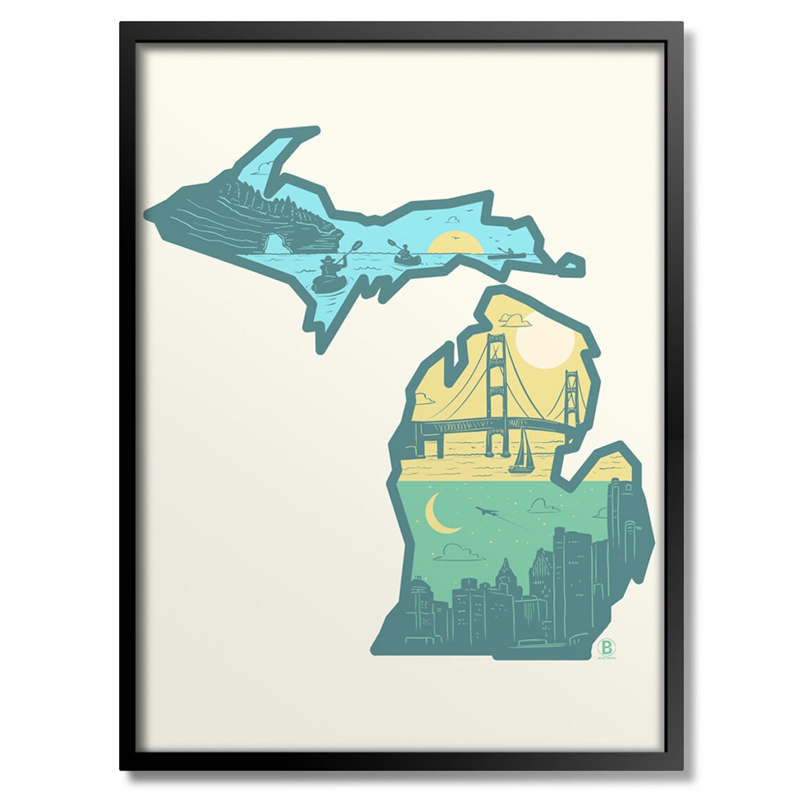 Layers of Michigan Travel Poster
