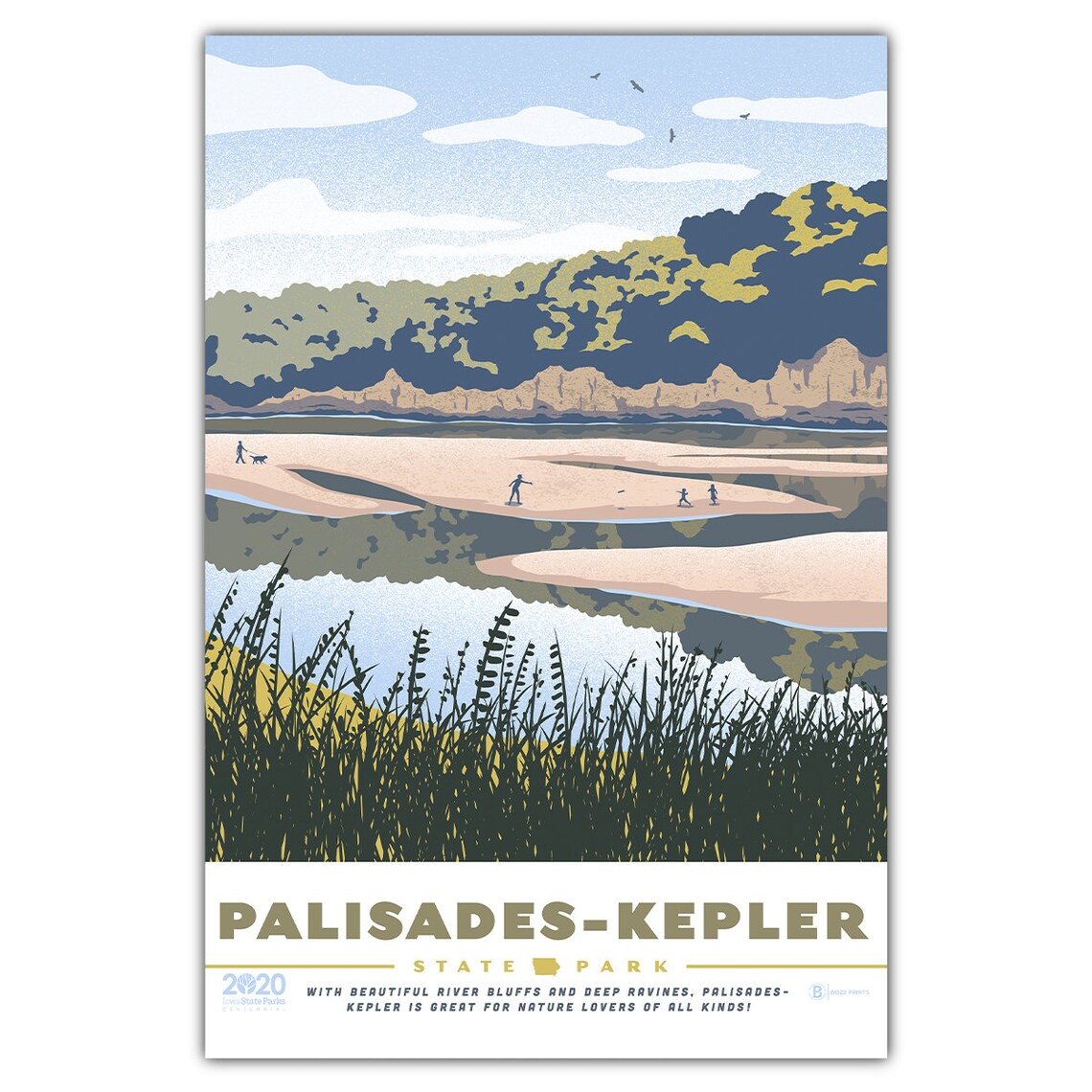 Palisades Kepler State Park Travel Poster, Postcard