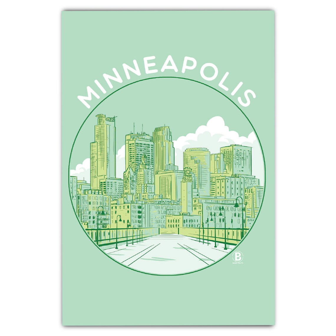 Minneapolis Circle Postcard Travel Poster