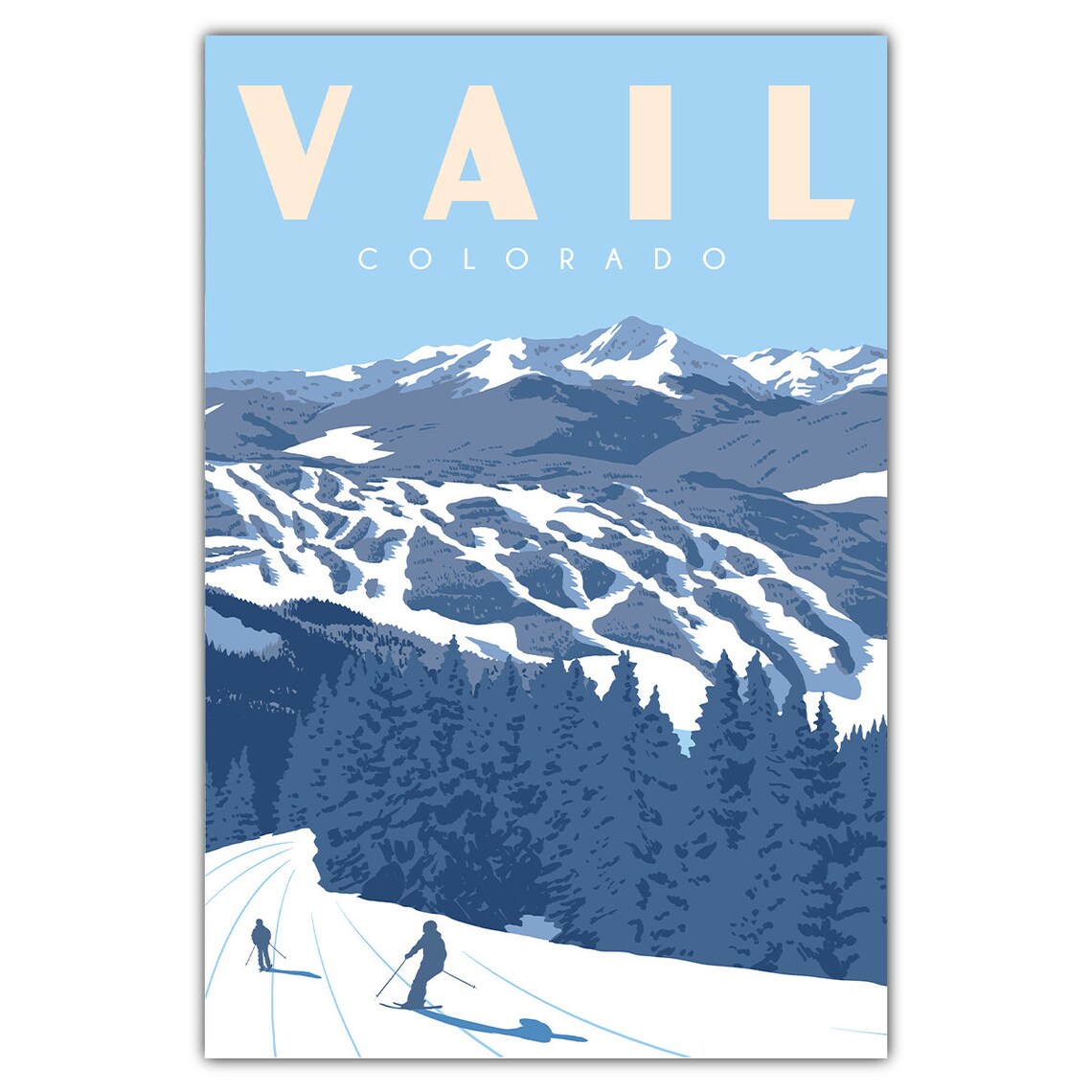 Ski Vail Travel Poster, Mountain Resort Postcard