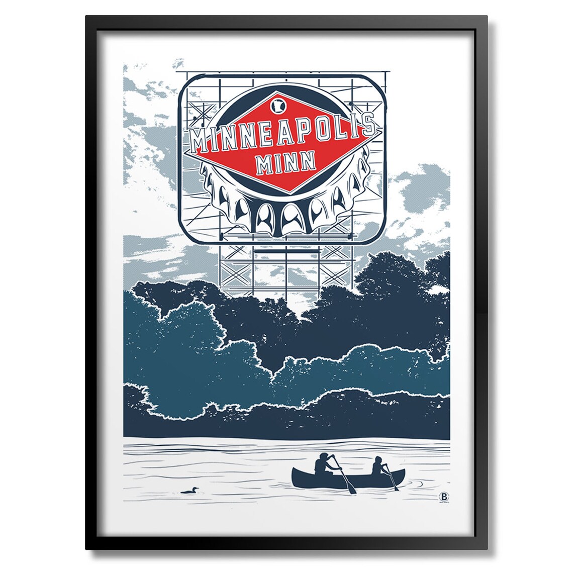 Minneapolis Grain Sign Art Print, Travel Poster