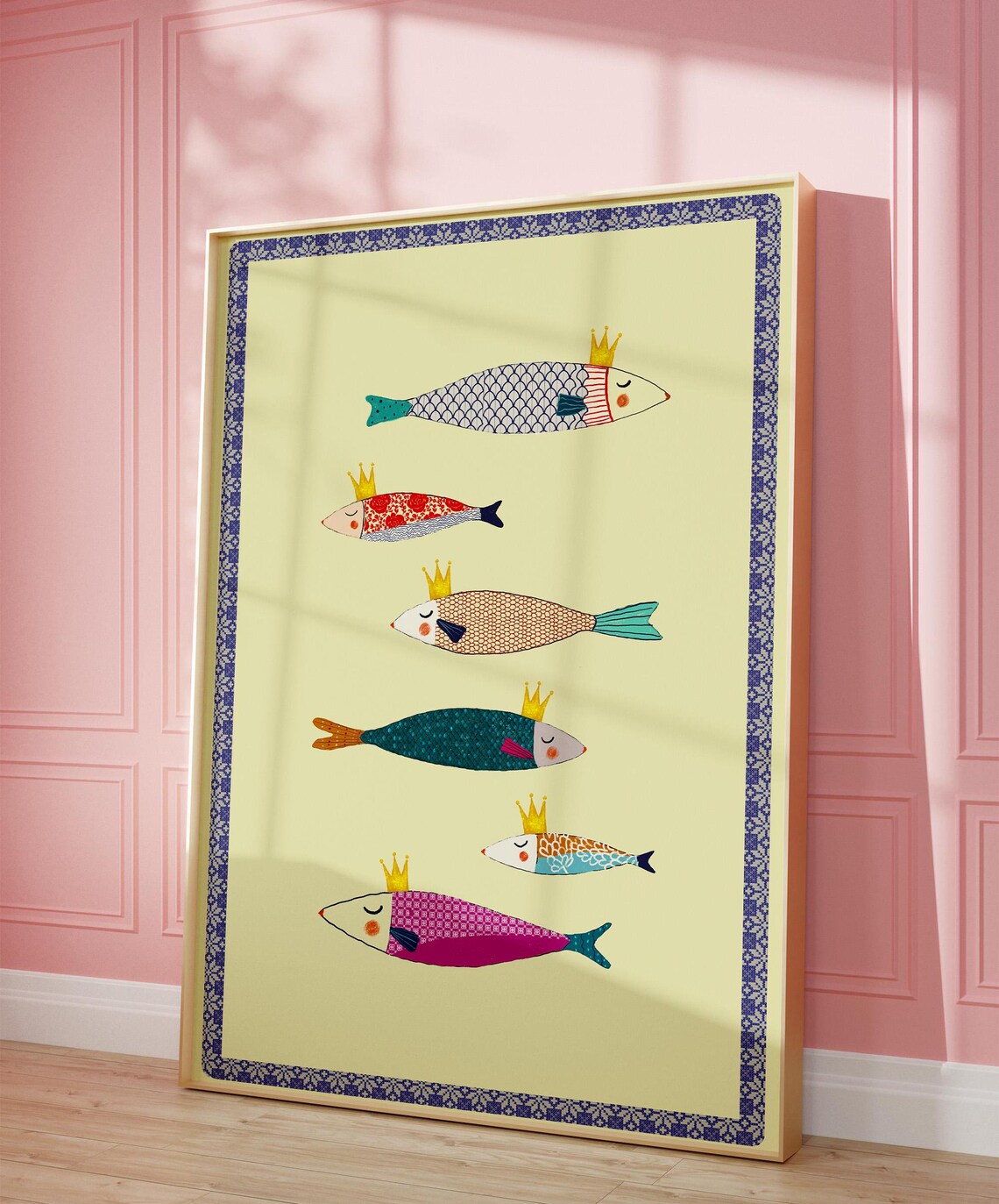 Crowned Fish Art Print, Nursery Wall Art Decor - Image 2