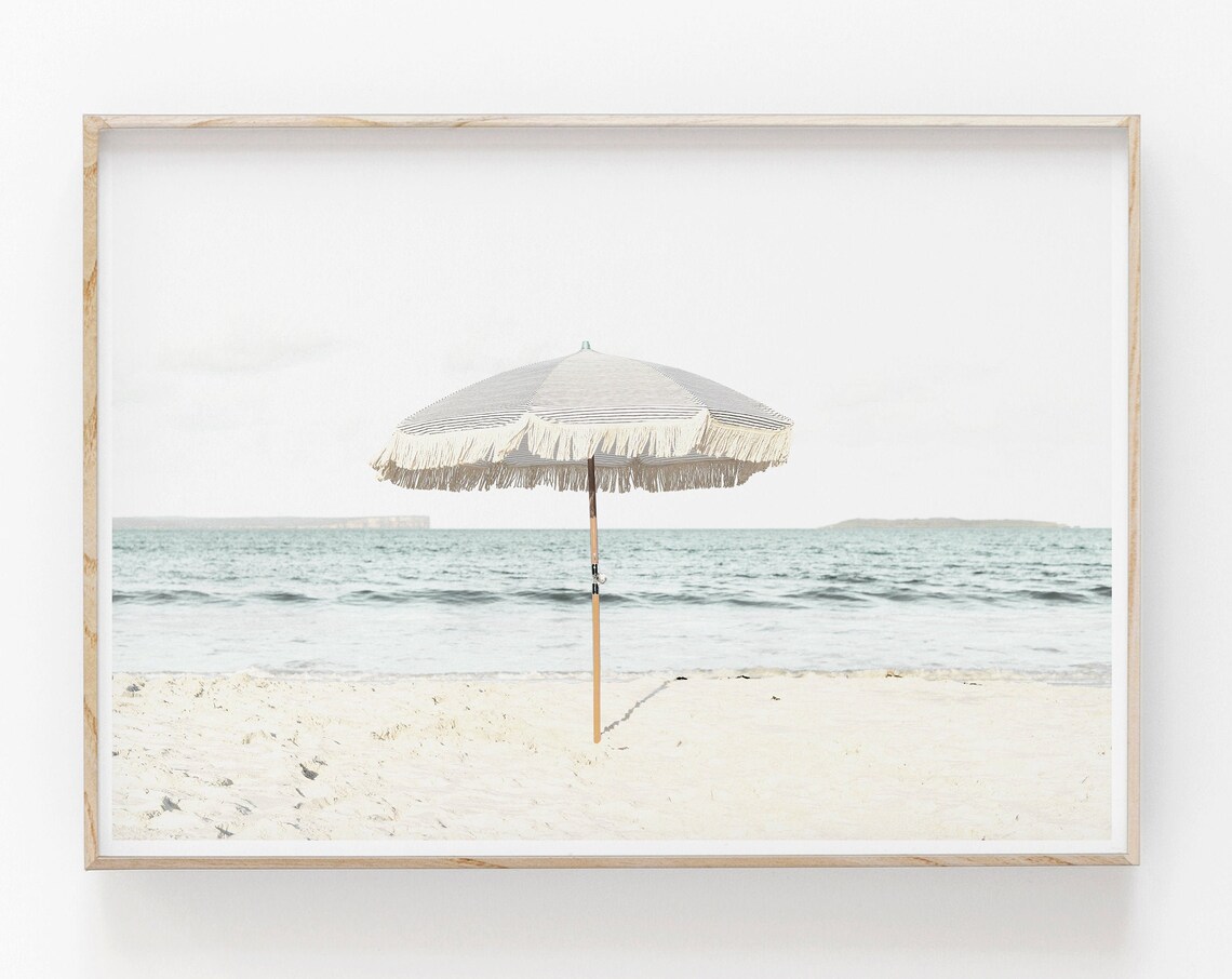 Umbrella Beach Print, Summer Coastal Decor - Image 2