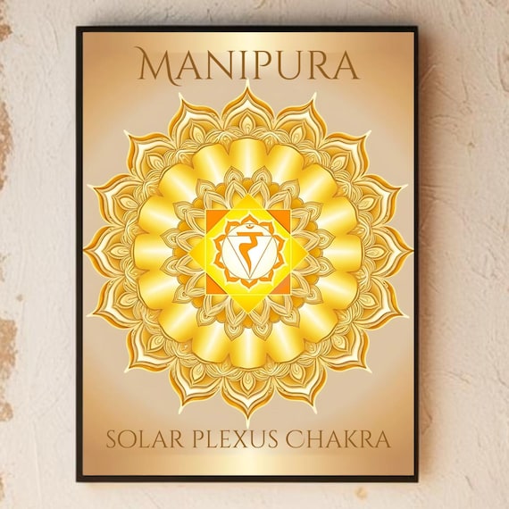 Manipura Solar Plexus Chakra Poster Gold Mandala Spiritual Art