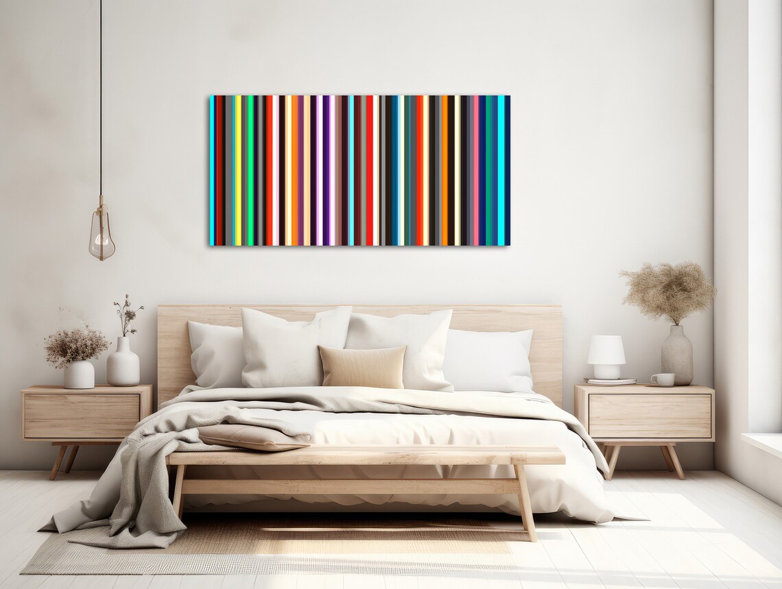 Mid Century Modern Panoramic Line Art Poster - Image 2