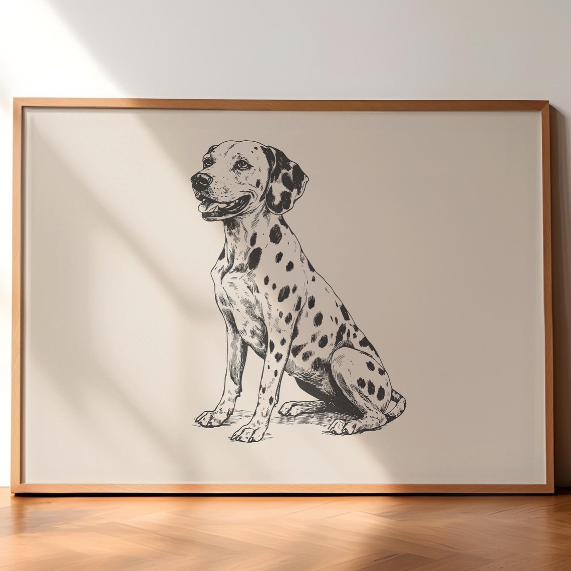 Dalmatian Vintage Print Dog Retro Art Antique Vintage Painting Farmhouse Wall Decor Country Wall Art Dog Drawing Dalmatian Wall Art