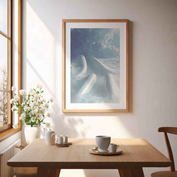 Framed Abstract Art Print Grey Surreal Landscape Modern Home Decor